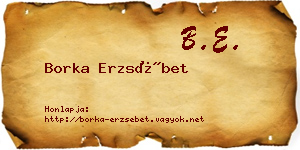 Borka Erzsébet névjegykártya